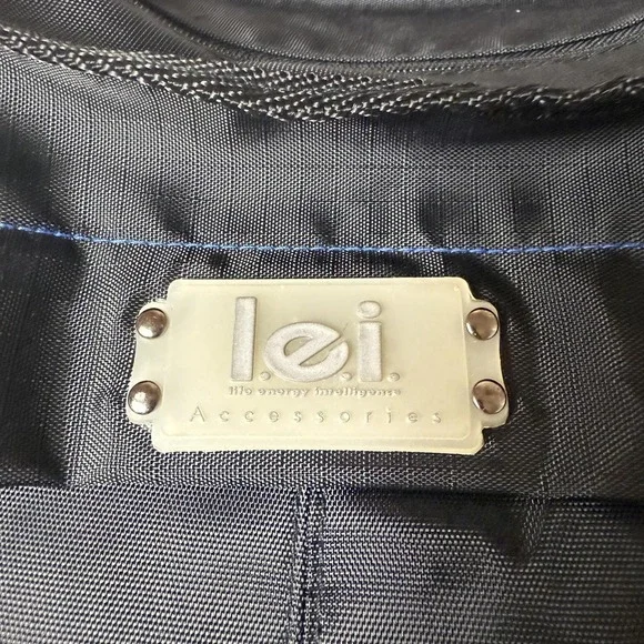 Lei Accessories Black Nylon Shoulder Bag Lightweight Everyday Hobo Purse - Picture 3 of 12